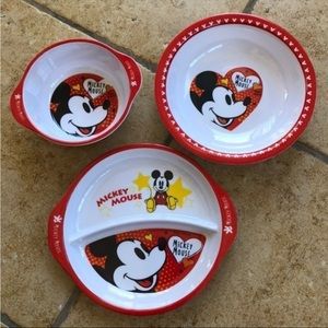 NEW Mickey Mouse Dishware Plate Bowl Set